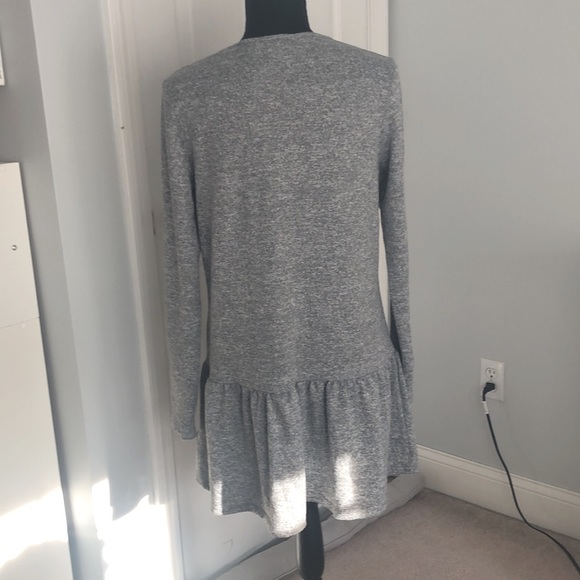 Gray Drop Waist Ruffle TShirt Dress - Picture 2 of 2